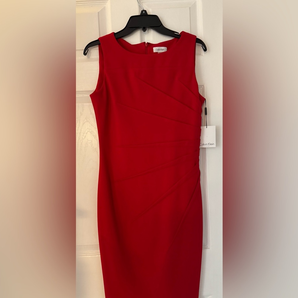 Calvin Klein One Shoulder Red Dress